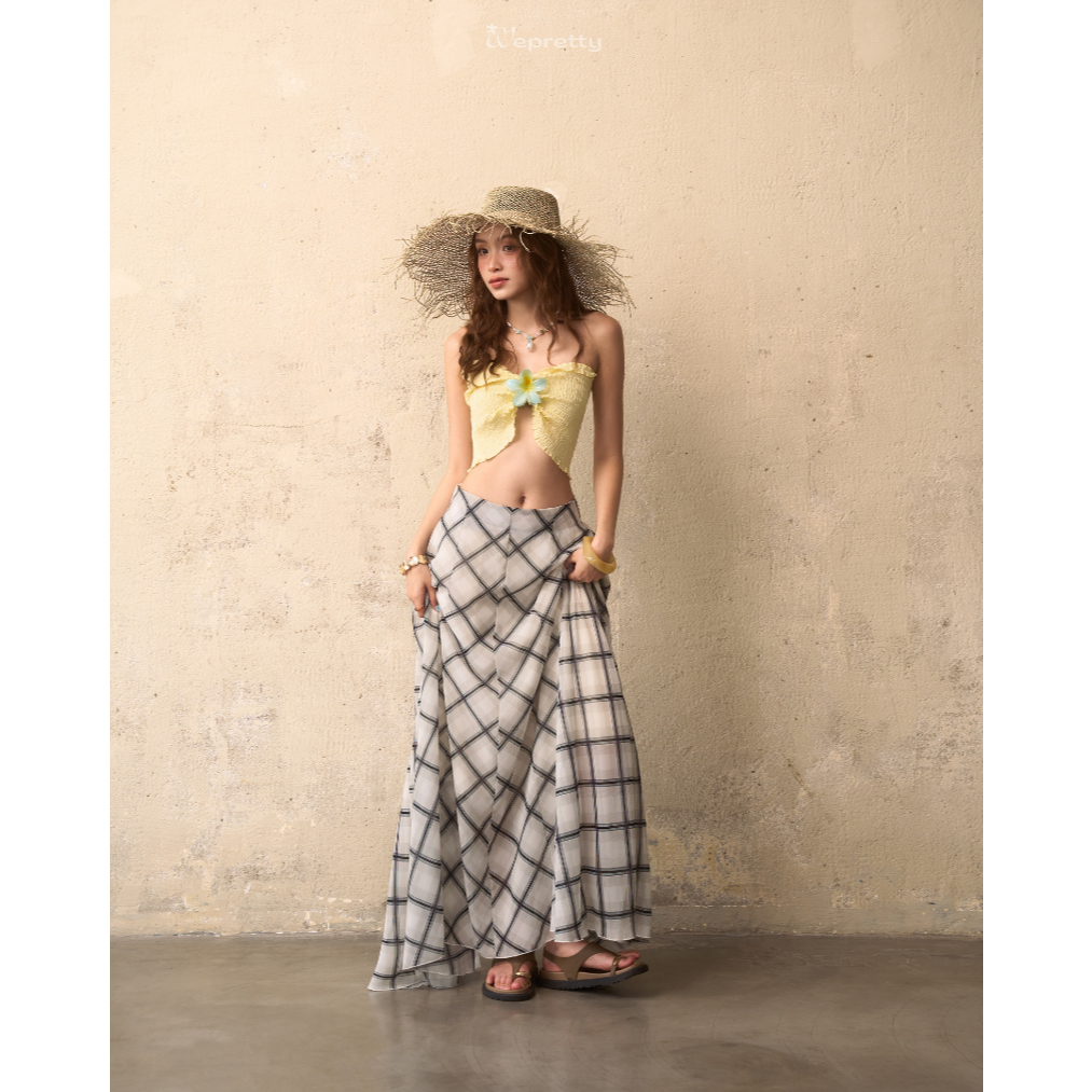 CV02 FLOWY SKIRT Chân váy maxi dáng xoè vải tơ chiffon mềm mại bay bổng phù hợp phong cách mùa hè We