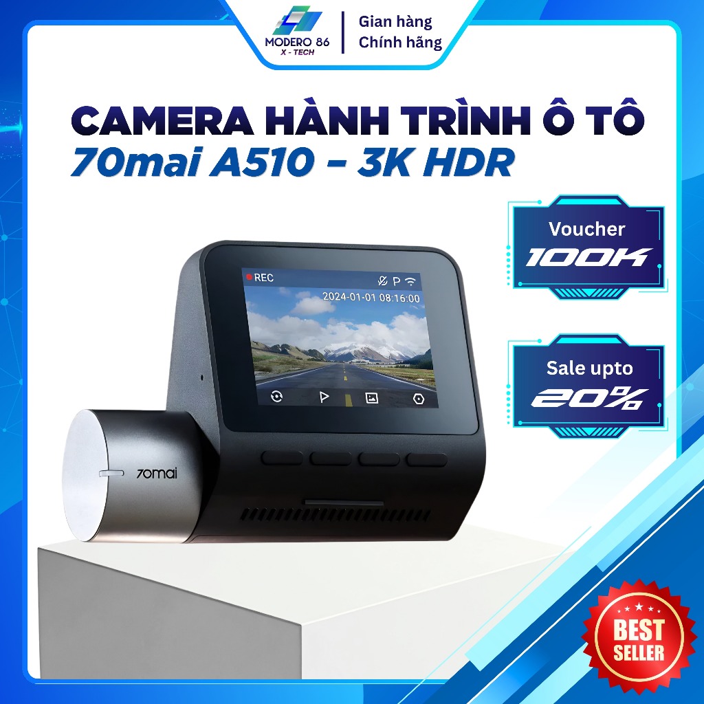 Camera hành trình ô tô 70mai A510 – 3K HDR, chính hãng phân phối