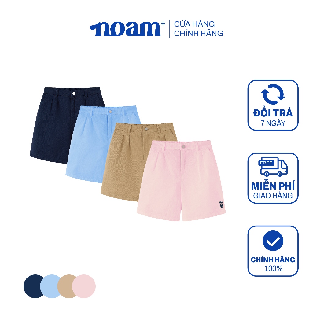 Quần Short Kaki Unisex NOAM Original Fox - Màu Nâu/ Hồng/ Xanh Dương