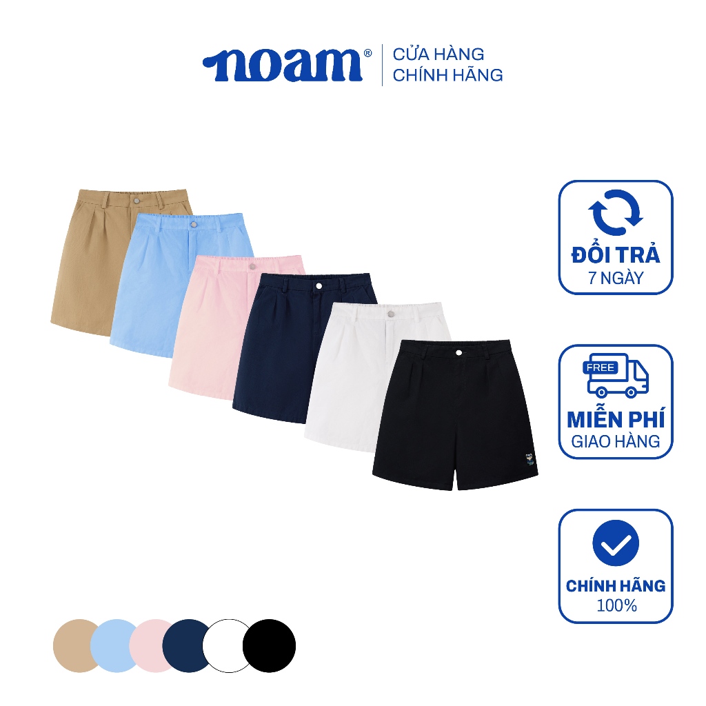 Quần Short Kaki Unisex NOAM Original Fox - Màu Đen/ Trắng/ Xanh navy/ Nâu/ Hồng/ Xanh dương