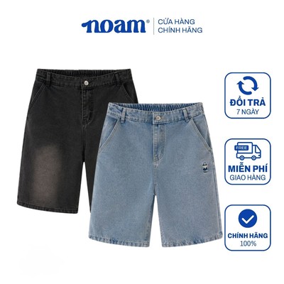 Quần Short Jean Unisex NOAM Original Fox - Màu Xanh/ Đen