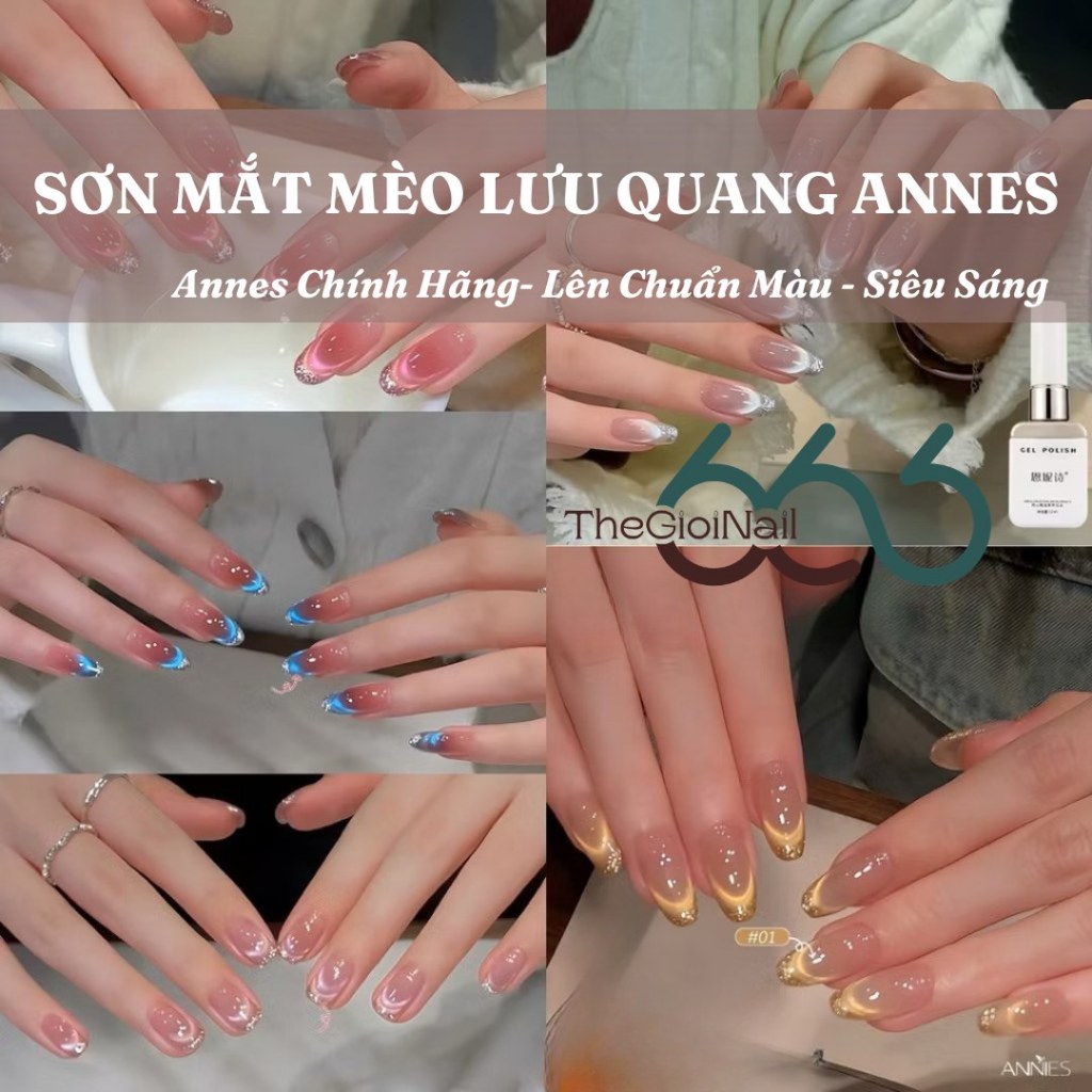 Sơn Gel Mắt Mèo Lưu Quang Siêu Hot – Chính Hãng Annes Hiệu Ứng Cat Eye Phát Sáng, Lên Màu Chuẩn Tren