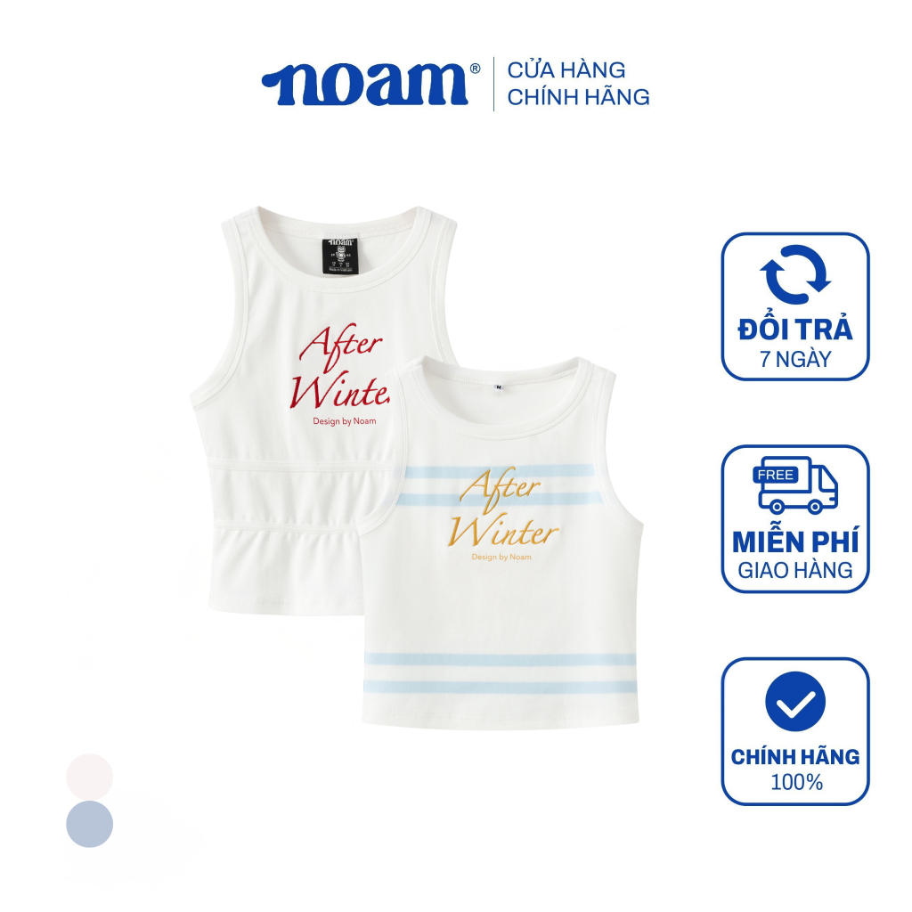 Áo croptop NOAM after winter chất liệu thun 4 chiều cao cấp - Màu trắng