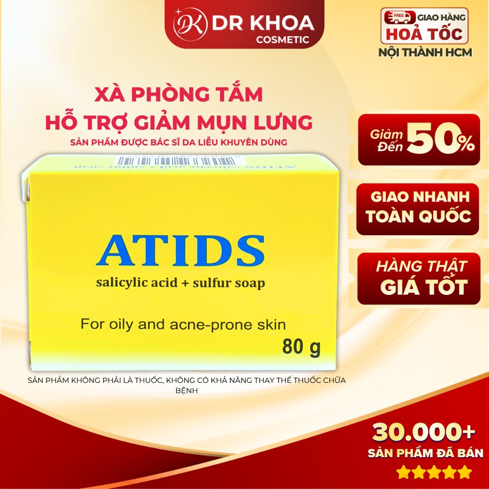ATIDS Xà Phòng Tắm Giảm Mụn Lưng Body ATIDS Soap Bar 80g