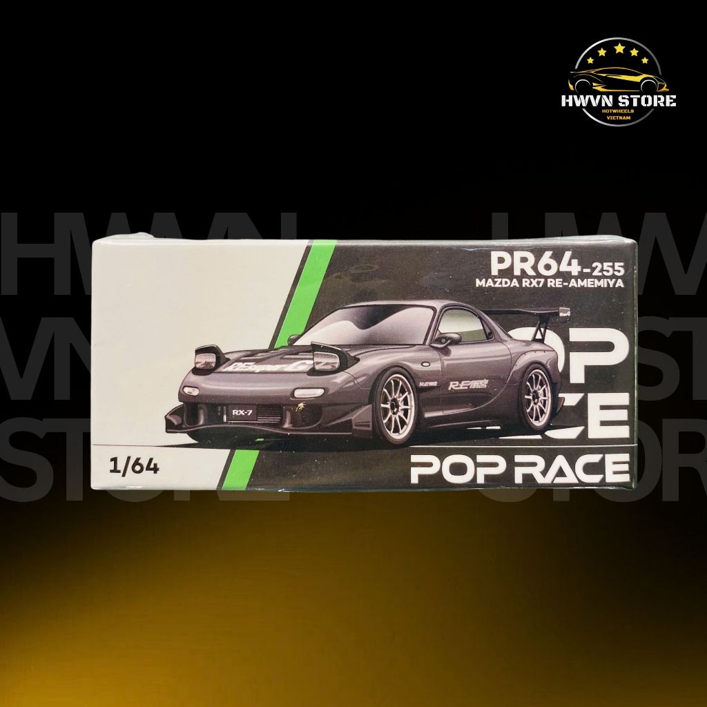 Xe mô hình Poprace Mazda RX7 RE-AMEMIYA màu xám ( PR640255-BOX)