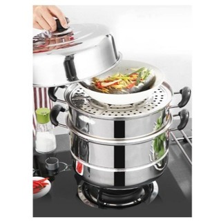 [SBS] NỒI XỬNG HẤP INOX 3 TẦNG - 28CM