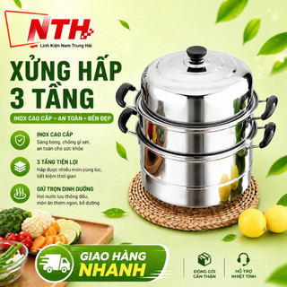 Nồi xửng hấp inox 3 tầng - 28cm