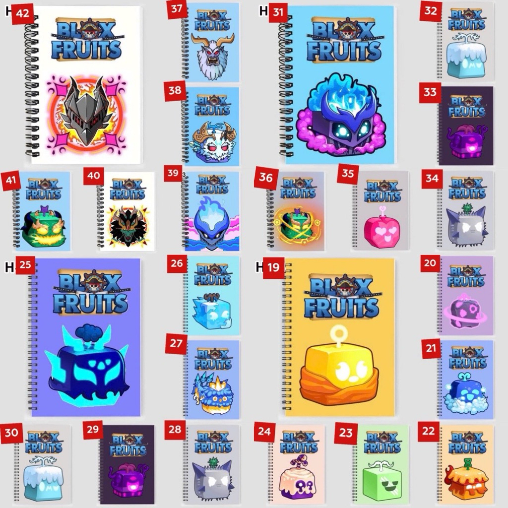 Sổ viết Blox fruits trái cây a5 200 trang gáy lò xo / Sổ game hình trái cây/ Sổ blox Fruits
