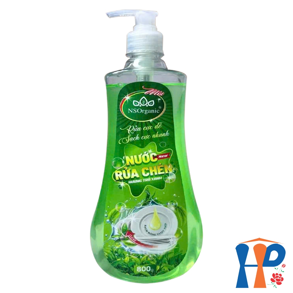 Nước rửa chén trà xanh NS Organic Green Tea Dishwashing Liquid 800ml (sạch dầu mỡ khử mùi) Hani Peni