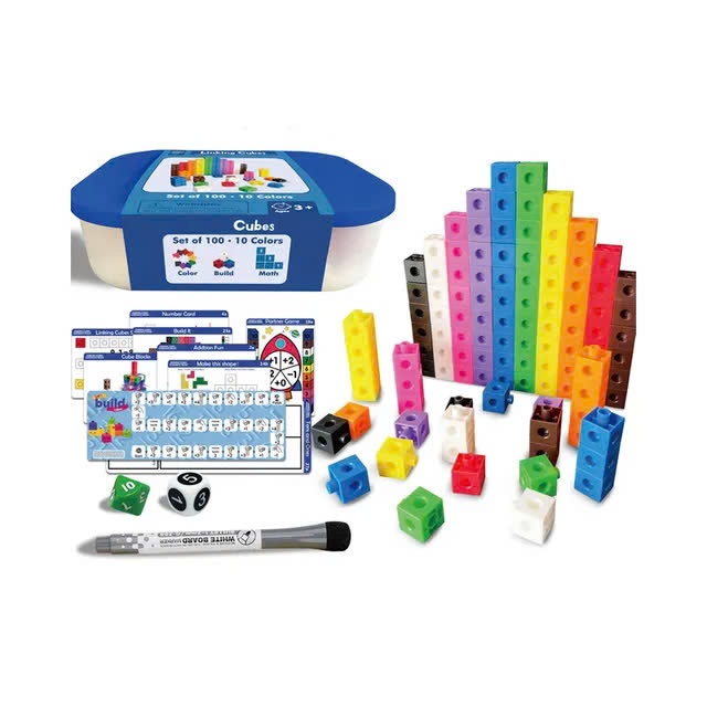 Đồ Chơi Linking Cubes xếp hình sáng tạo, Number Blocks cho bé tư duy học toán