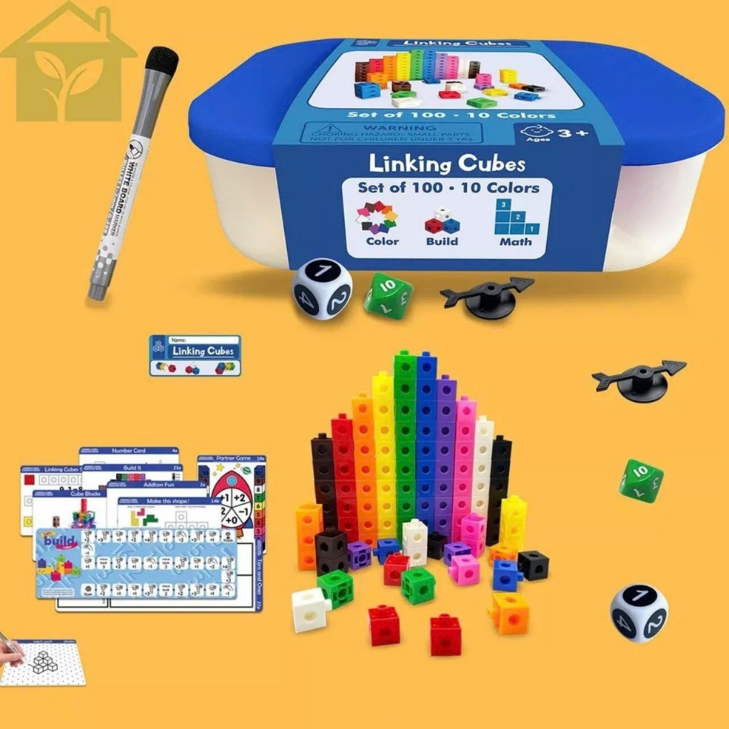 Đồ Chơi Linking Cubes xếp hình sáng tạo, Number Blocks cho bé tư duy học toán