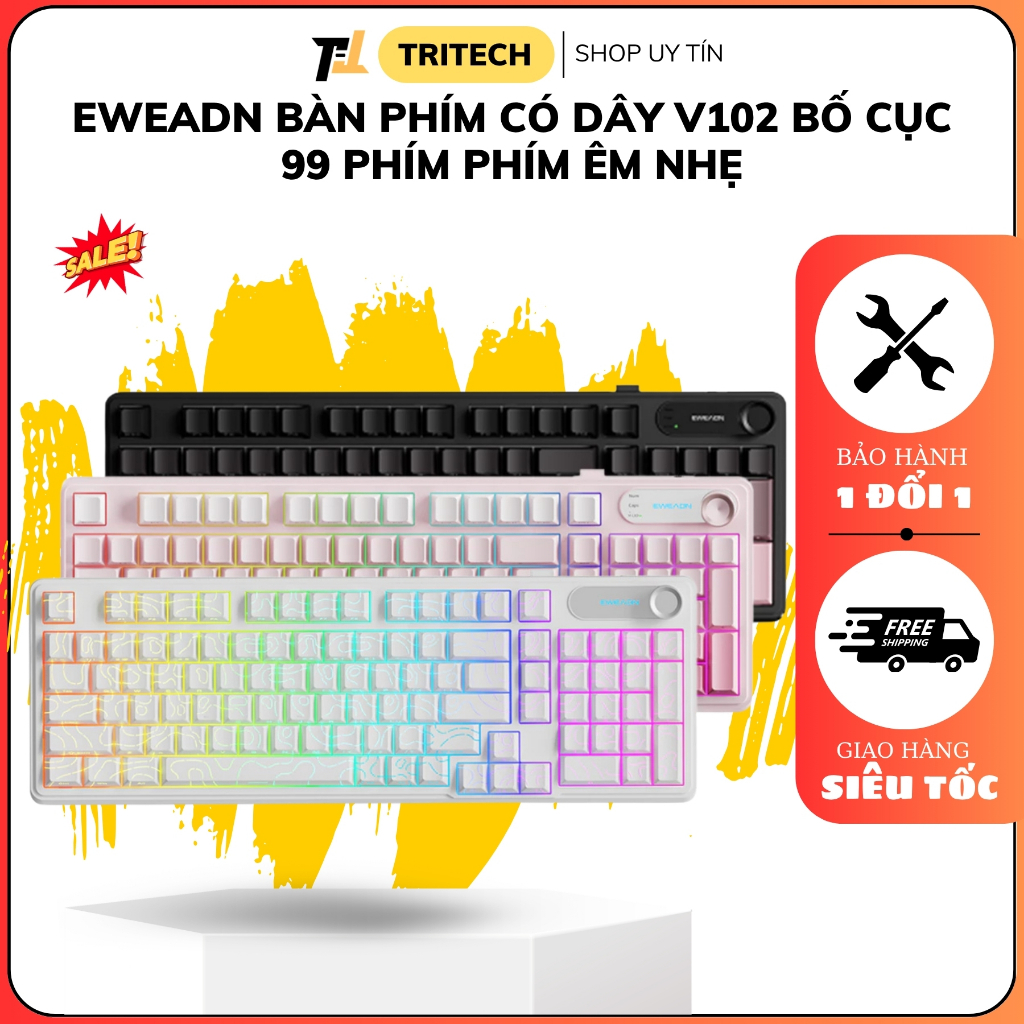 EWEADN Bàn Phím Có Dây V102 Bố Cục 99 Phím Phím Êm Nhẹ Wired Keyboard Bàn Phím Máy Tính Bàn Phím Cơ 