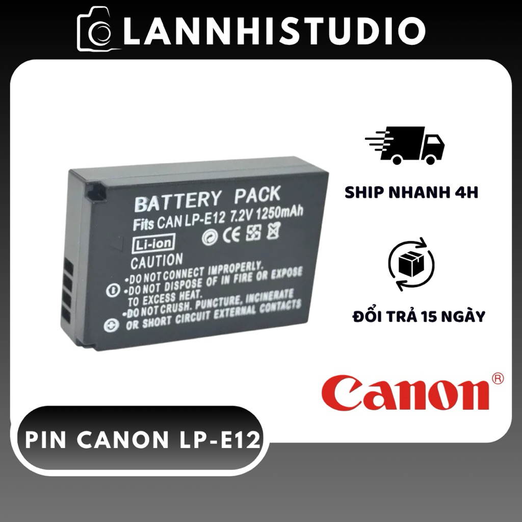 Pin Canon LP-E12 Cho Máy Ảnh Mirrorless Canon M10, M50, M50 Mark II, M100, M200, Canon 100D - Dung L