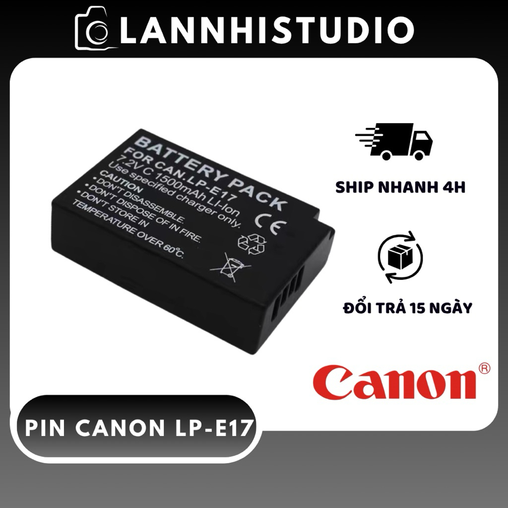 Pin Canon LP-E17 Cho Canon EOS RP, R10, 750D, 800D, 850D, 200D II, 77D - Chip Mới Hiển Thị Phần Trăm