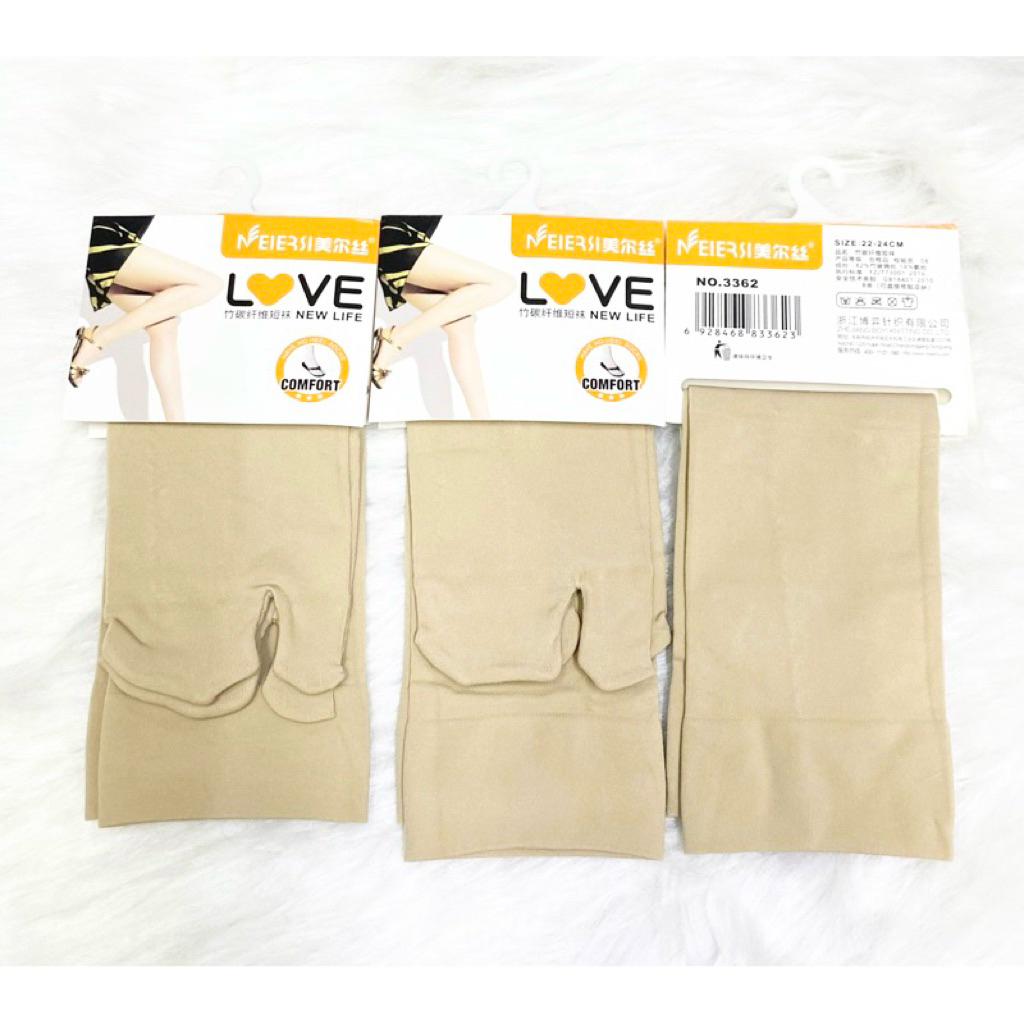 Vớ gót chân da của nữ chống nắng mã hàng 3362 chất dầy vừa mẩu kẹp ngón - tất da nữ chống nắng