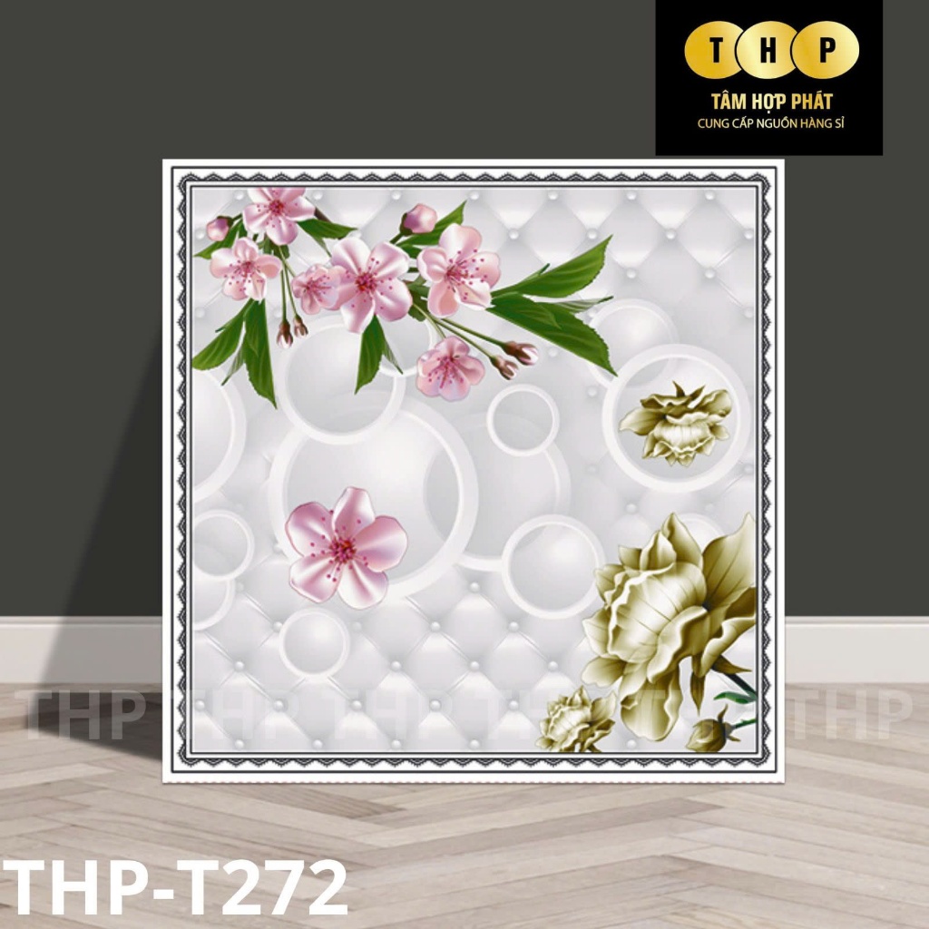 Bộ 50 tấm xốp dán tường 3d hoa văn cao cấp THP , dán trần dán tường kt 30x30cm