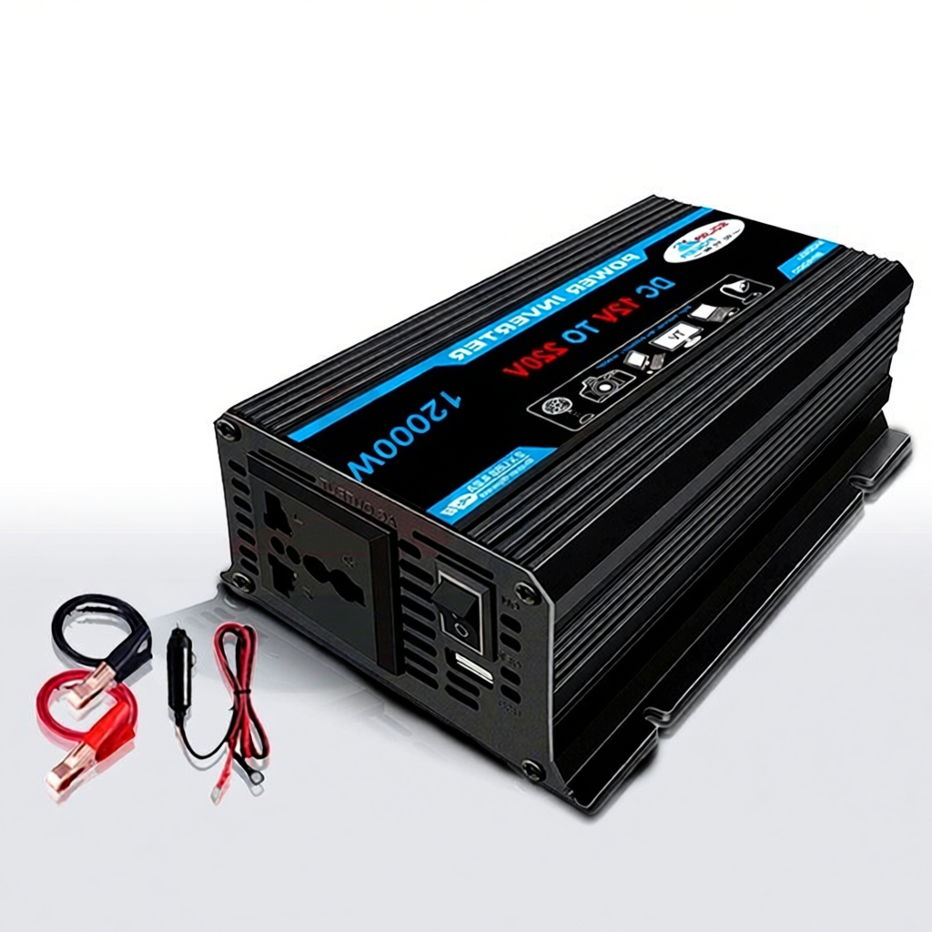 Bộ chuyển nguồn 12v-220v 4000-12000W 2 cổng USB biến tần ô tô 4000-12000W biến tần nguồn 12v-220v