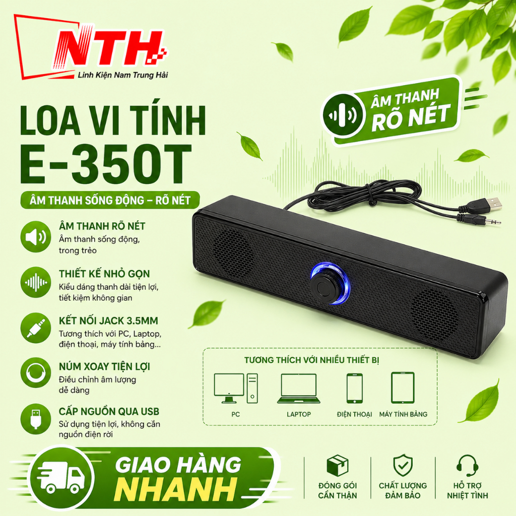 [KL] Loa vi tính 2.0 để bàn Leerfei E-350T