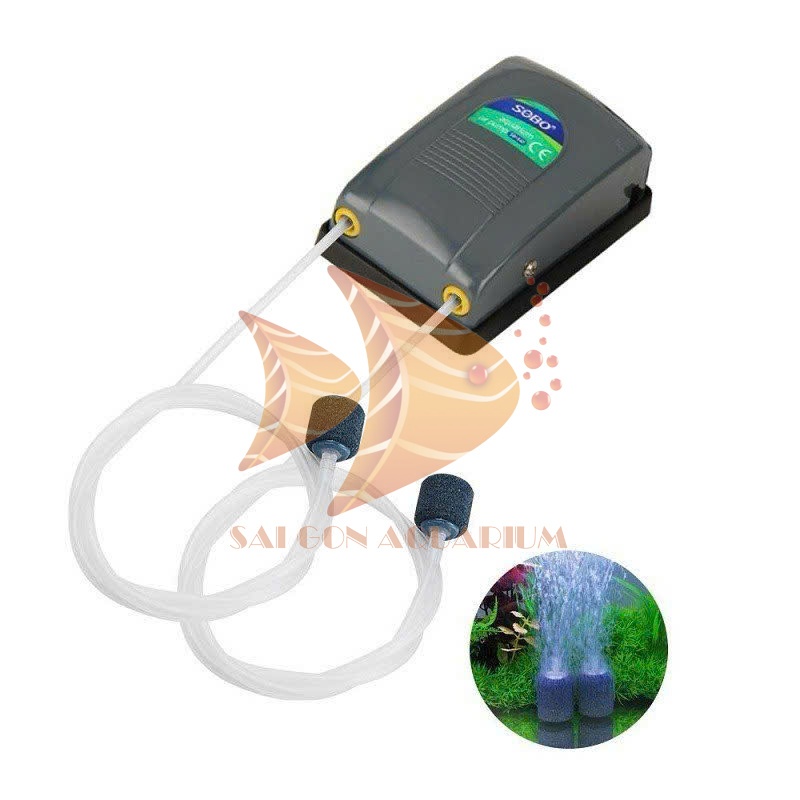 MÁY BƠM SỦI TẠO OXY SOBO SB-108 | 248 | 348 | 648 – CHO HỒ CÁ THỦY SINH ( TẶNG DÂY + ĐẤU THỔI O2 )