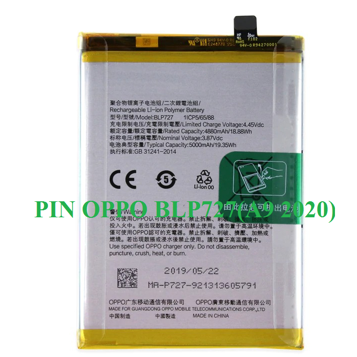 PIN OPPO BLP727 (A9 2020) ,ZIN 100%