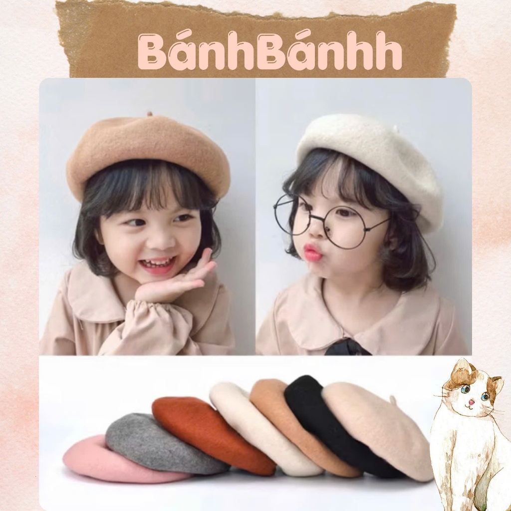 Mũ nồi , mũ bánh tiêu , mũ hoạ sĩ lông mềm hàn quốc