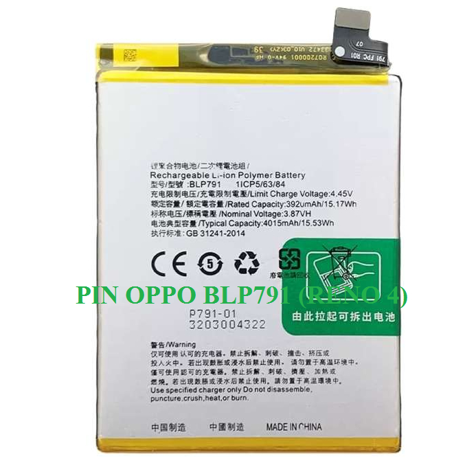 PIN OPPO BLP791 (RENO 4) ZIN 100%
