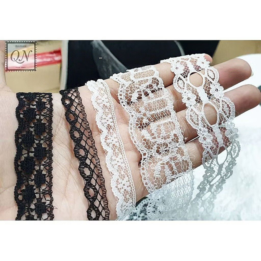 Set 5m ren trang trí nhiều mẫu – Ren viền handmade, phụ kiện trang trí thiệp, scrapbook, may vá...