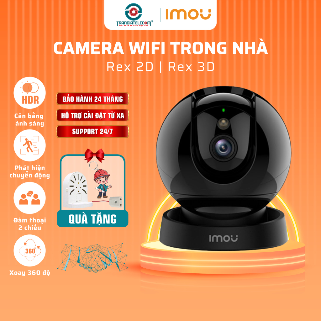 Camera wifi IMOU GK2DP | GS2DP Độ Nét 2K-3MP, 3K-5MP Xoay 360, Đàm Thoại 2 Chiều - TRANGIATELECOM