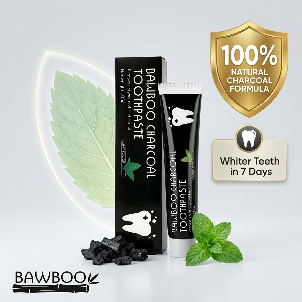 Kem Đánh Răng Than Tre Glory Smile 105g - Bamboo Charcoal Cho Hơi Thở Thơm Mát