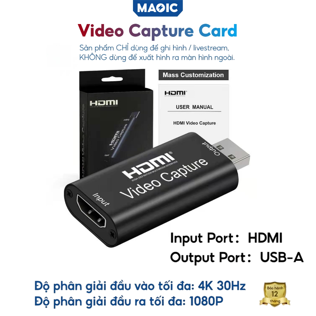 Đầu chuyển đổi ghi hình HDMI 4K 1080P Video Capture Hộp Ghi Hình video 4k hdmi Sang Loopout