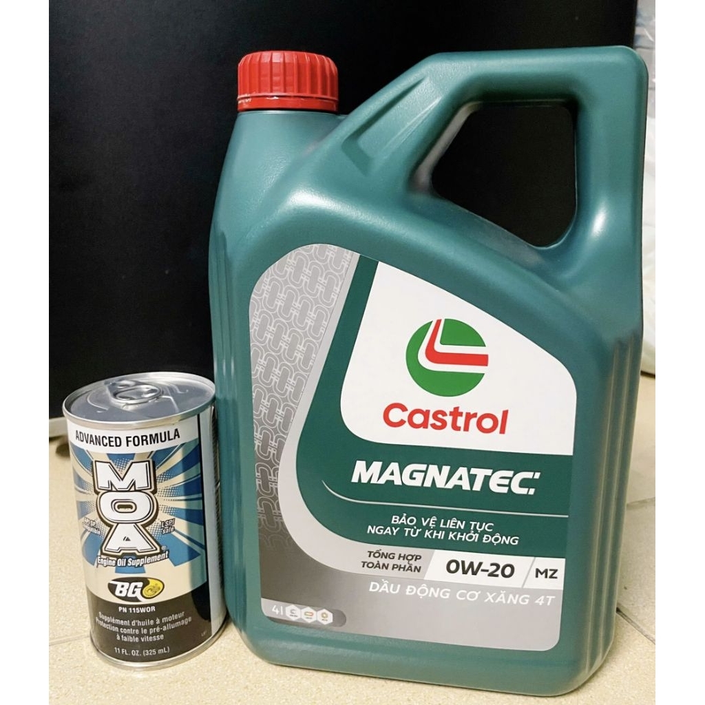|Hàng Chính Hãng| Combo Nhớt Castrol Magnatec 0w20 và Dung Dịch Moa BG tặng 1 lông đền ốc xã nhớt