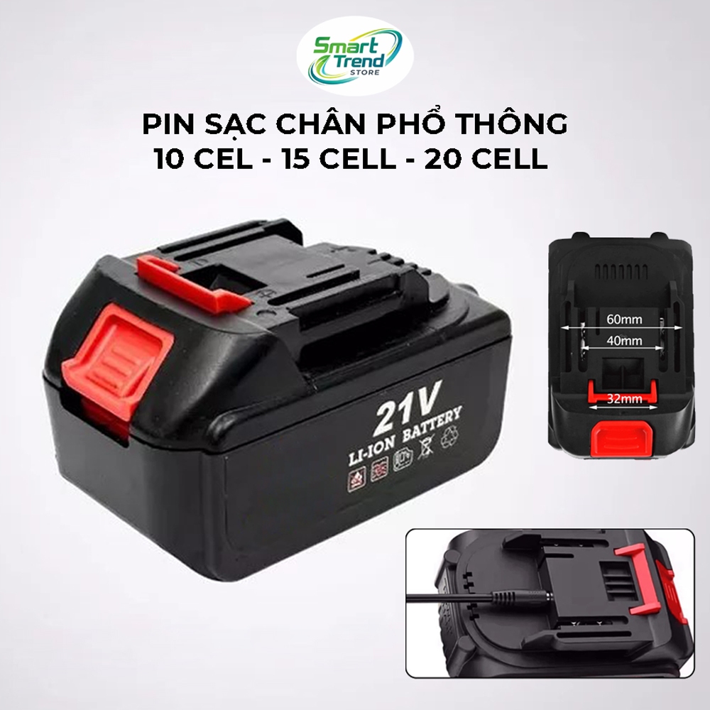 Pin 21V 10 Cell / 15 Cell / 20 Cell – Xả Cao 60A, Chân Phổ Thông, Dùng Cho Quạt- Máy Khoan – Máy Mài