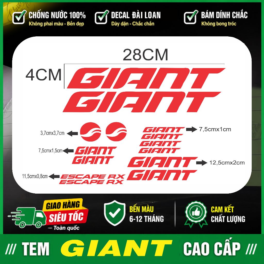 TEM GIANT NỘI ĐỊA NHẬT DÁN XE ĐẠP CAO CẤP – DECAL ĐÀI LOAN, BỀN ĐẸP, CHỐNG NƯỚC