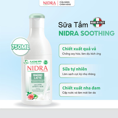 NIDRA Sữa Tắm  Fig & Aloe  Làm Dịu, Dưỡng Ẩm, Thơm Mát Cả Ngày – 750ml
