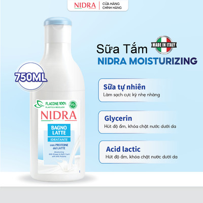 Sữa Tắm NIDRA Hỗ Trợ Sáng Da, Dưỡng Ẩm, Da Mềm Mịn, Hương Sữa Dịu Nhẹ 750ml