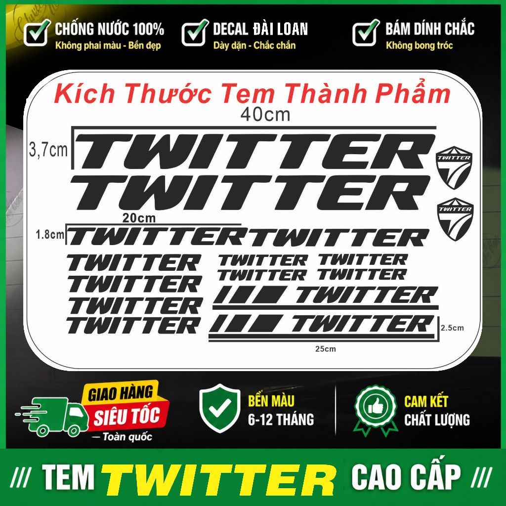 Tem TWITTER Custom Xe Đạp Thể Thao