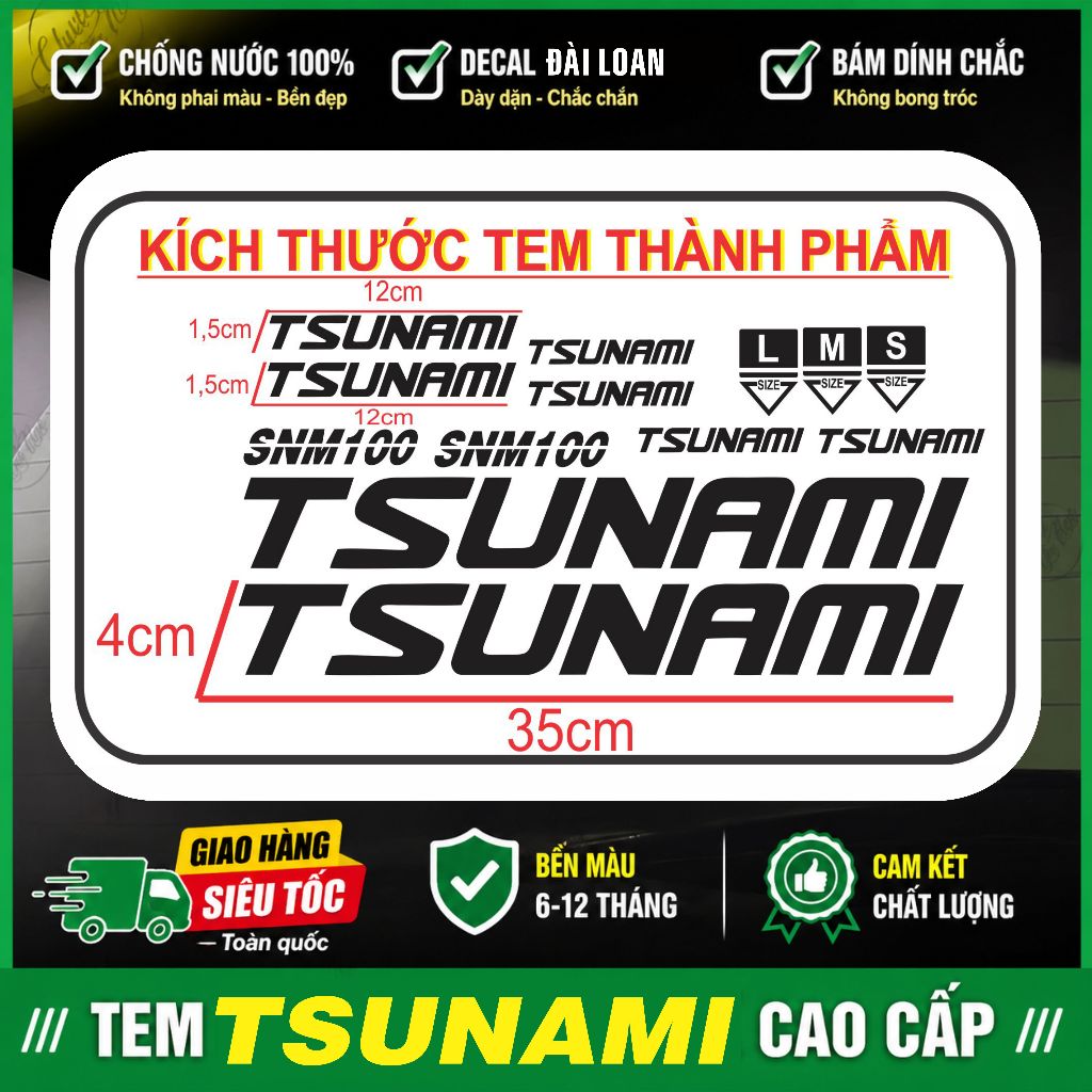 Tem TSUNAMI SNM100 Custom Dán Xe Đạp Thể Thao
