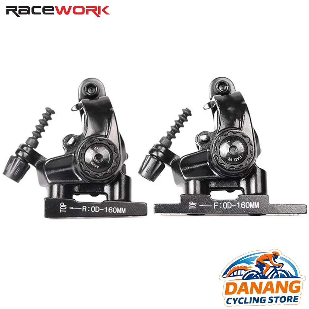 Bộ Cụm Phanh Đĩa Xe Đạp Road RACEWORK Thủy Lực Kéo Dây 140mm 160mm Nhôm Cao Cấp
