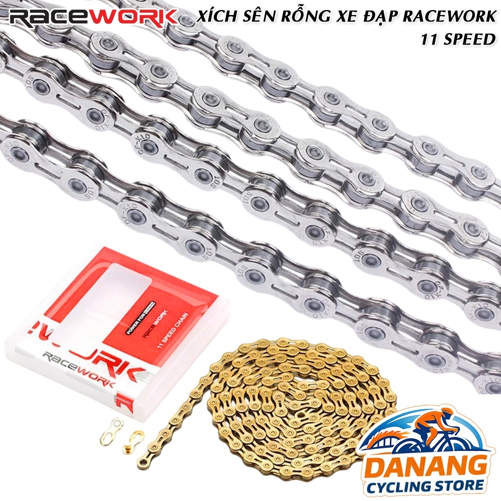 Xích Sên Xe Đạp Bán Rỗng RACEWORK 11 Tốc Độ Dùng Cho Road MTB - Full Box
