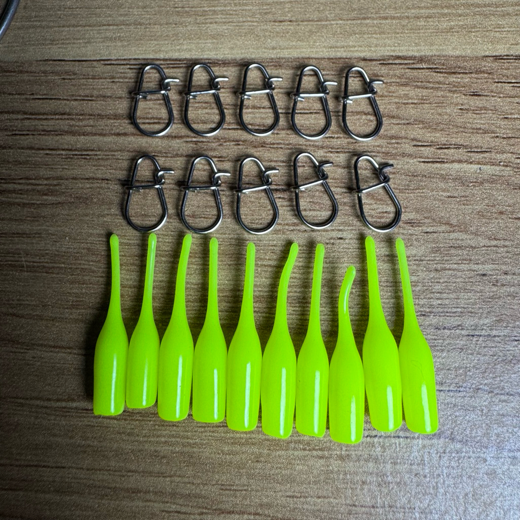 CB Phụ Kiện câu Lure: 10 Khoá Lure+10 Chụp Chì Bắt Cá Đi Câu Câu Cá Fishing