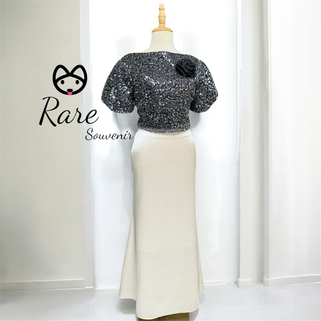 RARE******Đầm váy ISABEL SET ,Set áo Kim sa chân váy lụa cao cấp sang trọng