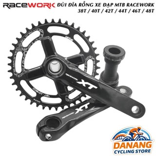 Đùi Đĩa Rỗng Xe Đạp MTB 1 Tầng RACEWORK XT | Giò Dĩa MTB, Trục Rỗng, Nhôm Bền Nhẹ