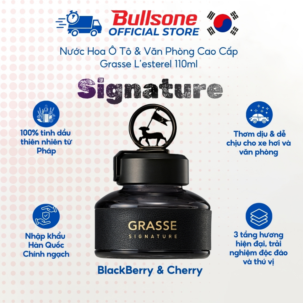 Bullsone Grasse - Nước Hoa Ô tô, Văn Phòng Cao Cấp Hàn Quốc Grasse L'esterel 110ml - Hàng Chính Hãng