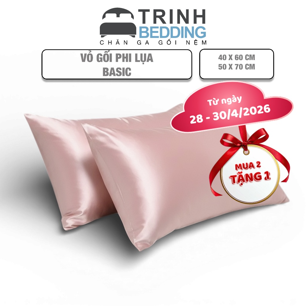 Áo Gối Phi Lụa Trơn Basic Trinh Bedding