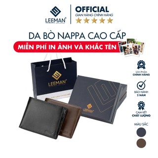 [CÓ KHẮC TÊN] Bóp Nam Chính Hãng  Leeman V102 Ví Da Thật Có Khóa Kéo Phom Lớn Để Được Giấy Tờ Xe Cũ
