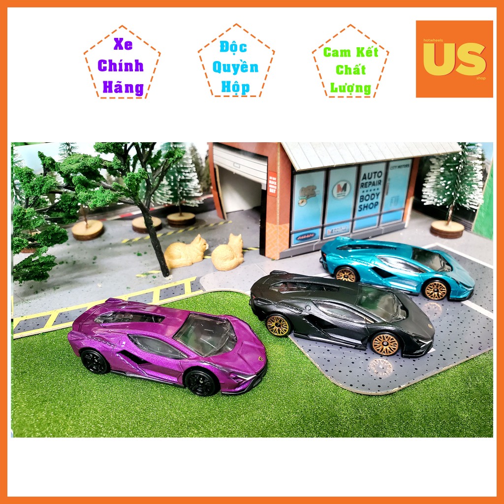 Xe Mô Hình Hot Wheels Lamborghini Sian FKP37 Độc Quyền Hộp 9,10 – Chính Hãng US (Không Card) Multi-P