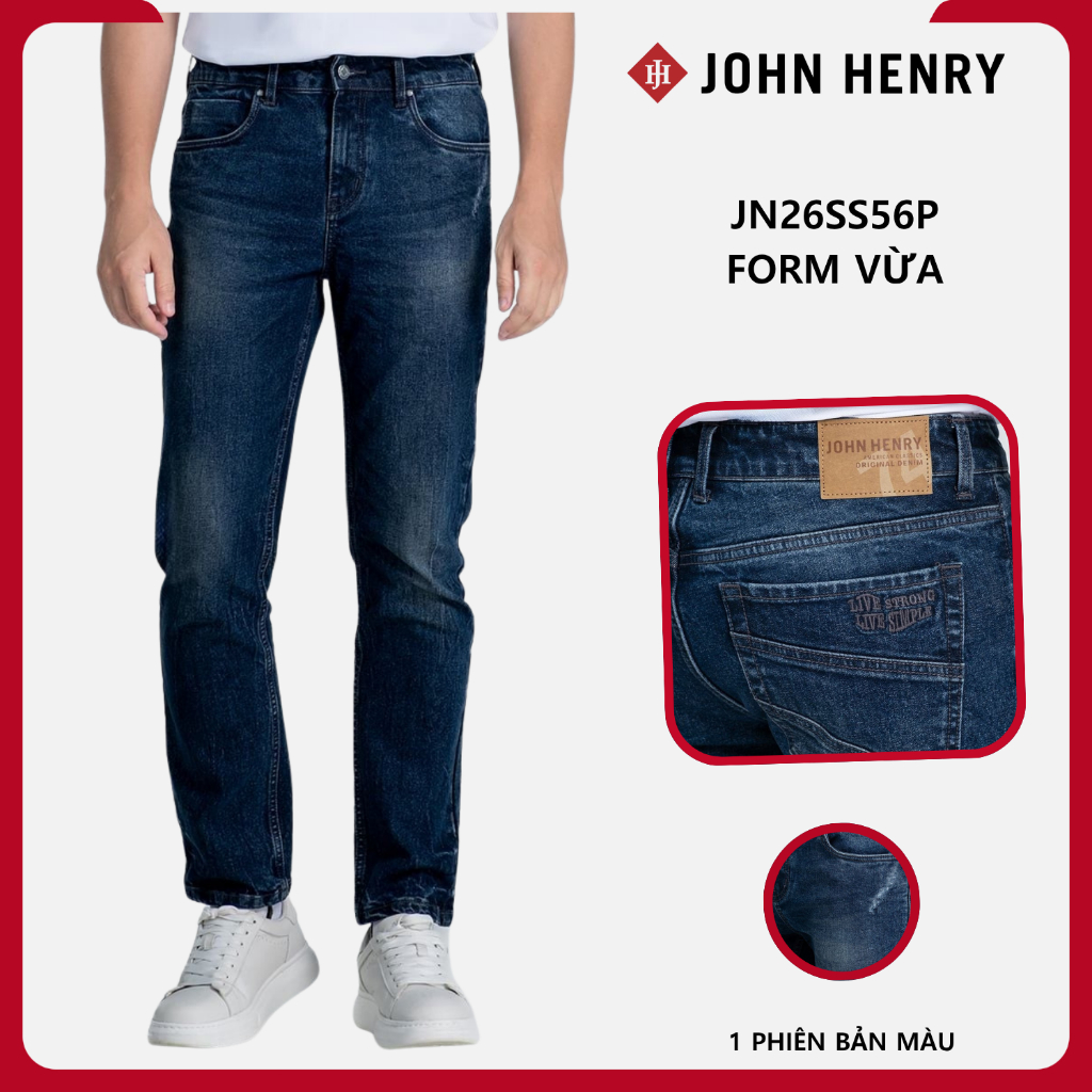 JOHN HENRY - JN26SS56P-RG - Quần Jean Dài Nam Form Vừa - REGULAR
