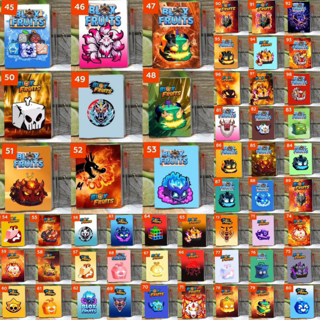 Sổ Blox Fruits tặng kèm bút nhiều mẫu chọn / sổ tay game Blox Fruits/ sổ Blox fruits trái rồng