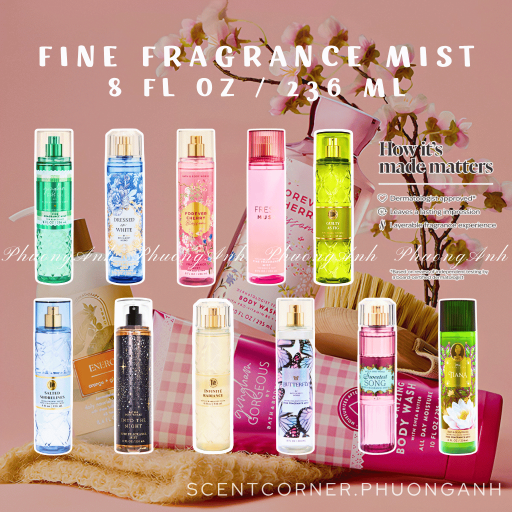 [ NHIỀU MÙI ] Xịt Thơm Toàn Thân Body Mist 236ml