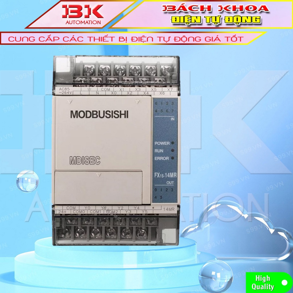 PLC FX1S-14MR-001 khả trình GX-Works 2 Mitsubishi, chip Đài Loan(8 In / 5 Out Relay)